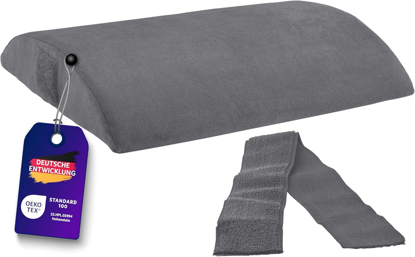 Traumnacht orthopedisch rug-/lendenkussen met visco-elastische schuimkern en huidvriendelijke microfleece hoes, Oeko-Tex gecertificeerd, vervaardigd volgens Duitse kwaliteitsnormen