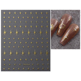 JMEOWIO Nagelsticker Mond Stern 9 Blatt Nail Art Sticker Selbstklebend Nagelaufkleber Bunter Decoratie Nageldesign Zubehör