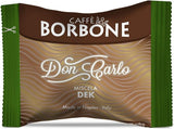 Caffè Borbone Don Carlo Dek Entkofeinierte Kaffeemischung - 50 Kapseln - Compatibel met Lavazza®* A Modo Mio®* Haushalts-Espressomaschinen