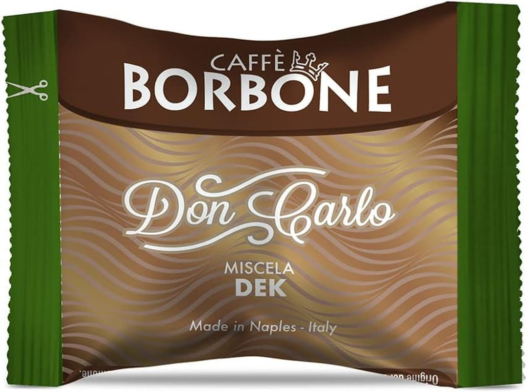 Caffè Borbone Don Carlo Dek Entkofeinierte Kaffeemischung - 50 Kapseln - Compatibel met Lavazza®* A Modo Mio®* Haushalts-Espressomaschinen
