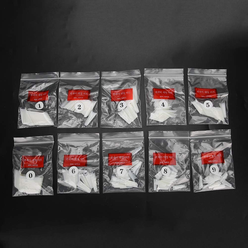 500 stuks valse nageltips, natuurlijke Franse kunstnageltips voor manicure, L, doe-het-zelf nepnagels, ovale UV-gel, nagelaccessoires voor vrouwen en meisjes (natuurlijke kleur)