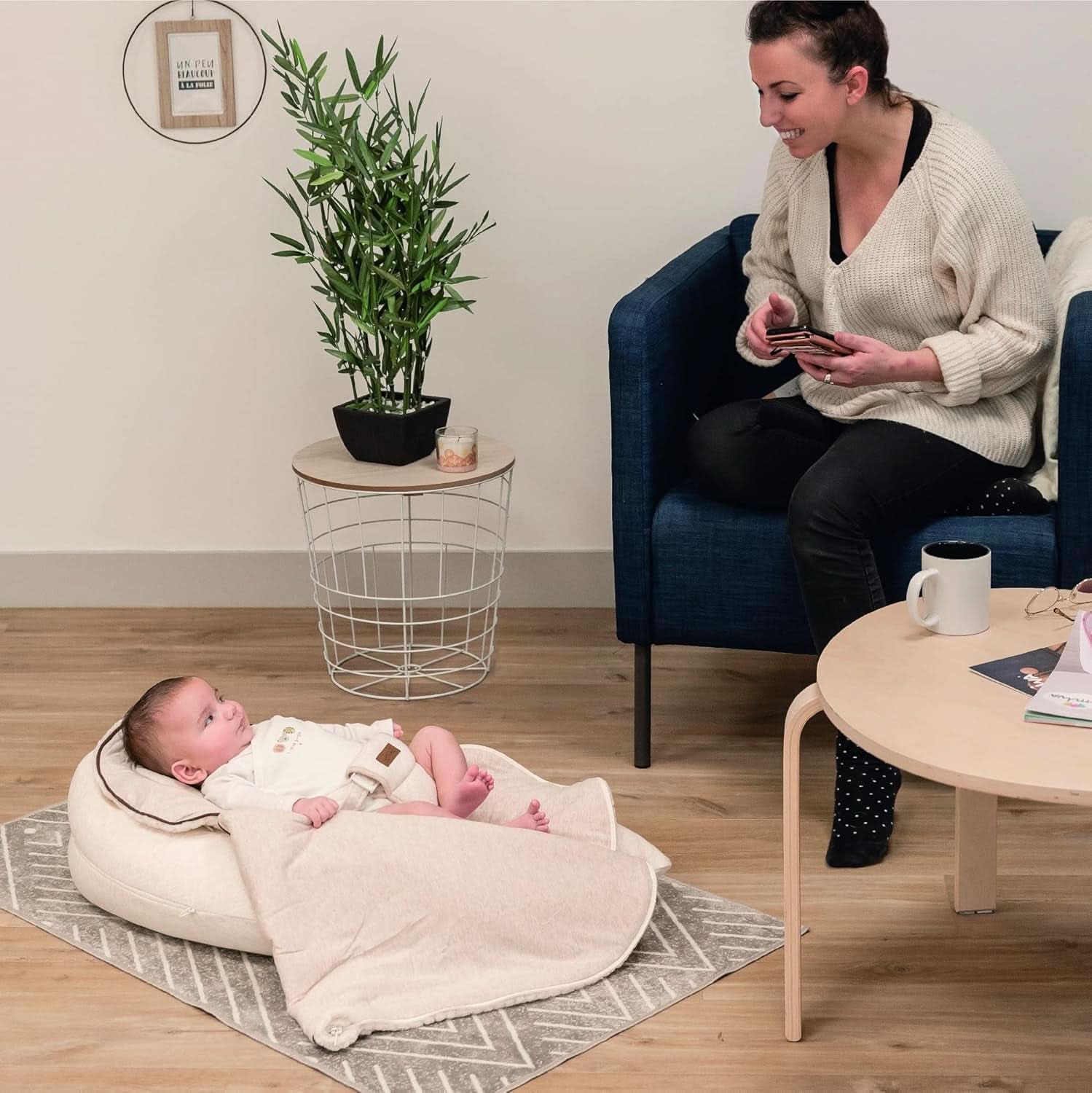 Multifunctioneel voedingskussen, 4 in 1, Soft Nova, beige, enkel kussen: 202 cm, fauteuil, 40 X 75 X 22 cm Accessoires Voeding en Borstvoeding Bebe Naty Shop