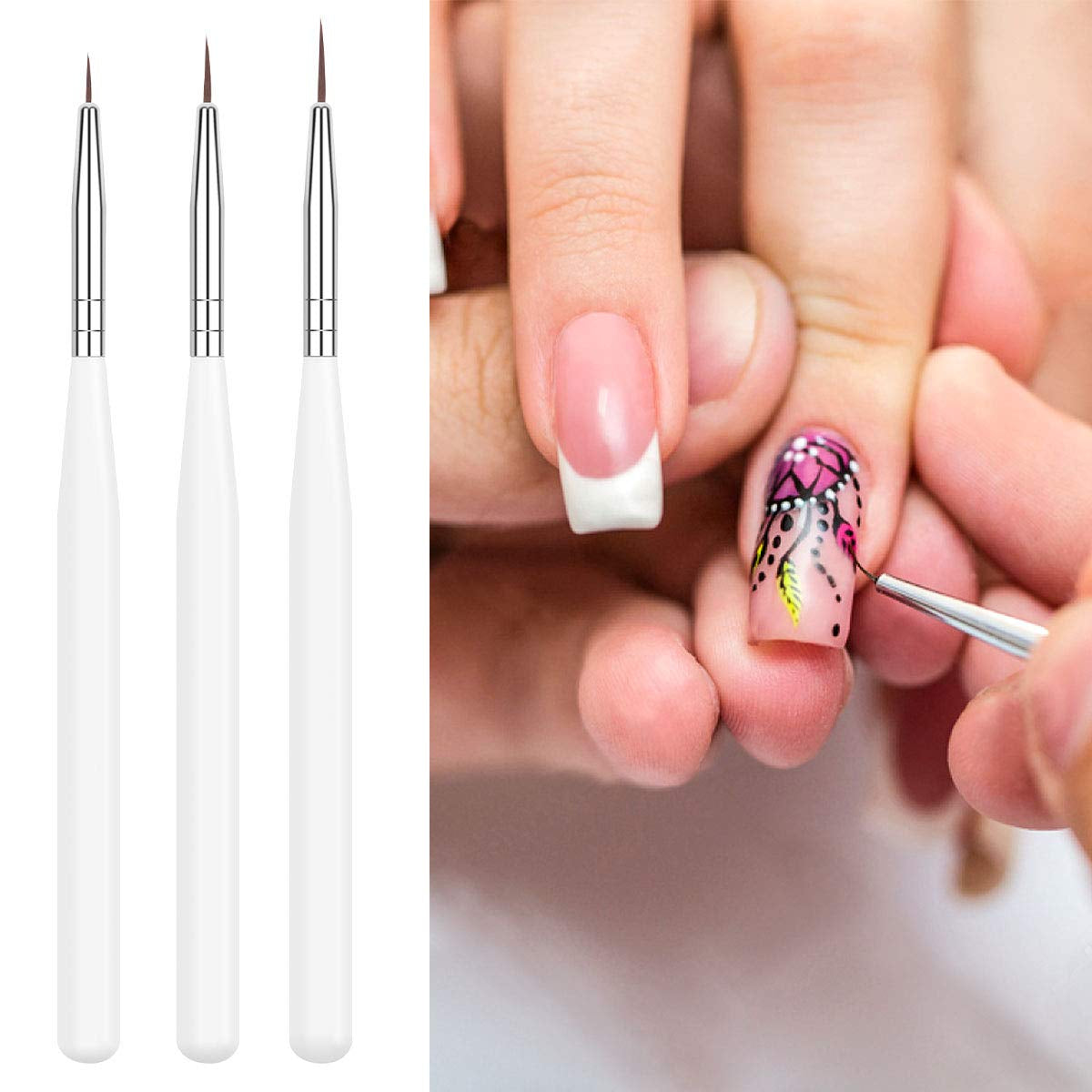 Nagel Pinsel Set, 10-Teilig Gelnägel Pinsel Nagellackstift Acrylpinsel voor UV Gel Nägel Acrylfingernägel Nailart Maniküre Nageldesign Zubehör