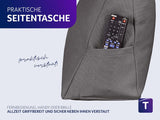 Leeskussen Traumnacht Cosy Rugkussen, 70 x 40 cm donkergrijs, afneembare en wasbare hoes van 100% polyester, praktisch zijvak, Oeko-Tex gecertificeerd, geproduceerd volgens Duitse kwaliteitsnormen