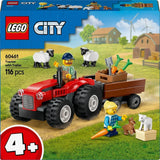 LEGO City tractor met aanhanger - Boerderijspeelgoed met tractor en dierfiguren - Montessori speelsets voor jongens en meisjes vanaf 4 jaar - cadeau met 2 minifiguren 60461 Bouwsets Besuche den LEGO-Store