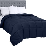 Utopia Bedding All Season-dekbed 250g/m² Pluche gesiliconiseerde vezelvulling Tweepersoonsbed gestikt in doos (tweepersoonsbed XL lichtgrijs) Naty Shop Quilts Navy Twin