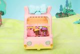 BABY born 904763 Baby Surprise Bus - roze minipoppenspeelgoedbus met 2 exclusieve poppen, drievoudige kinderwagen, schommel, carrousel, glijbaan en drievoudige schommel.