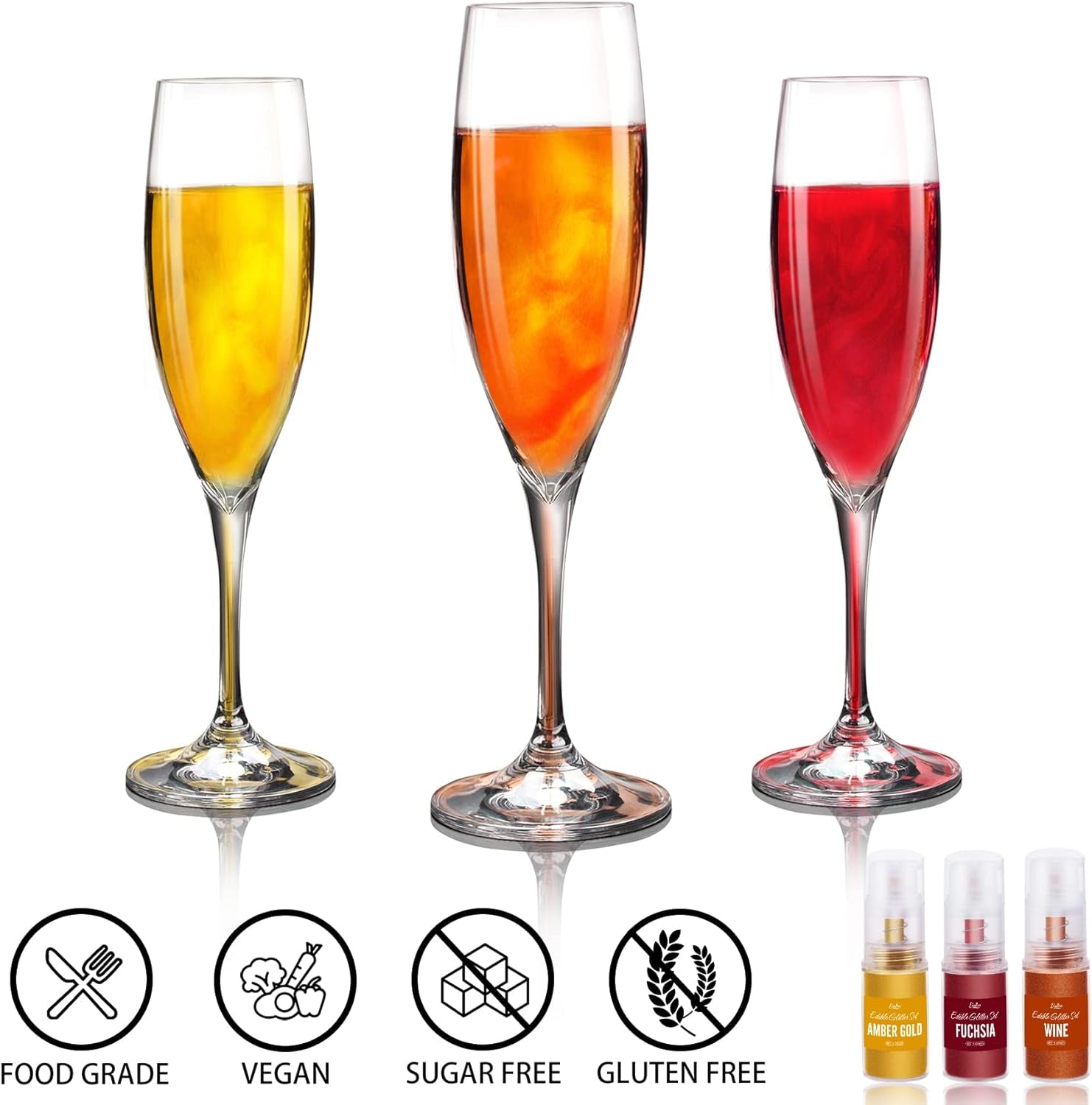 Eetbare glitterspray - 22G Eetbare glitter, eetbaar glitterpoeder voor drankjes, taartdecoraties, macarons - Voedselkleuring glitterpoeder, eetbare glitter voor cocktails, muffins (roze)