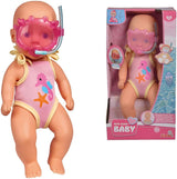 Simba 105030172 - Babybadpop voor pasgeborenen, vinylpop in badpak met zwembril, 30 cm, pop, vanaf 3 jaar Poppen Naty Shop