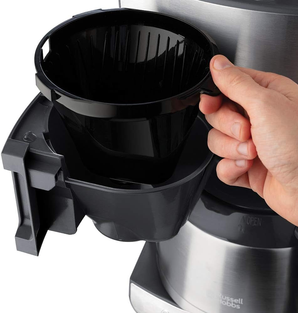 Russell Hobbs koffiezetapparaat met molen en thermische karaf [digitale timer, douchekop voor optimale extractie en aroma] Grind&Brew (1-10 kopjes, 3 maalinstellingen) Filterkoffiezetapparaat 25620-56