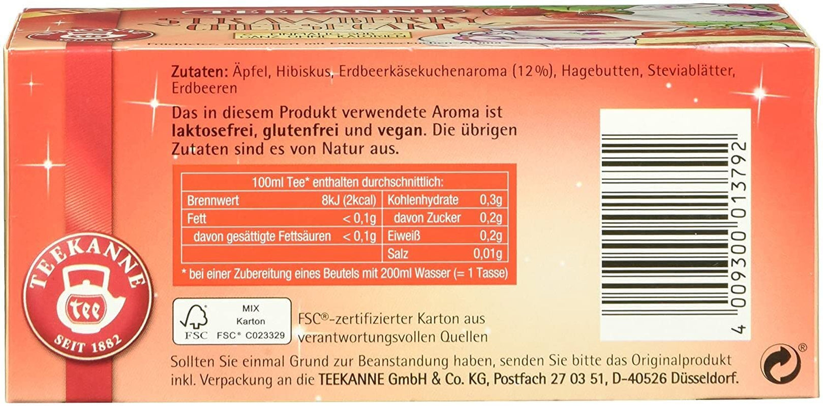 Teekanne Sweeteas Aardbeiencheesecake Aardbeiencheesecake 12-pack (12 x 18 theezakjes)