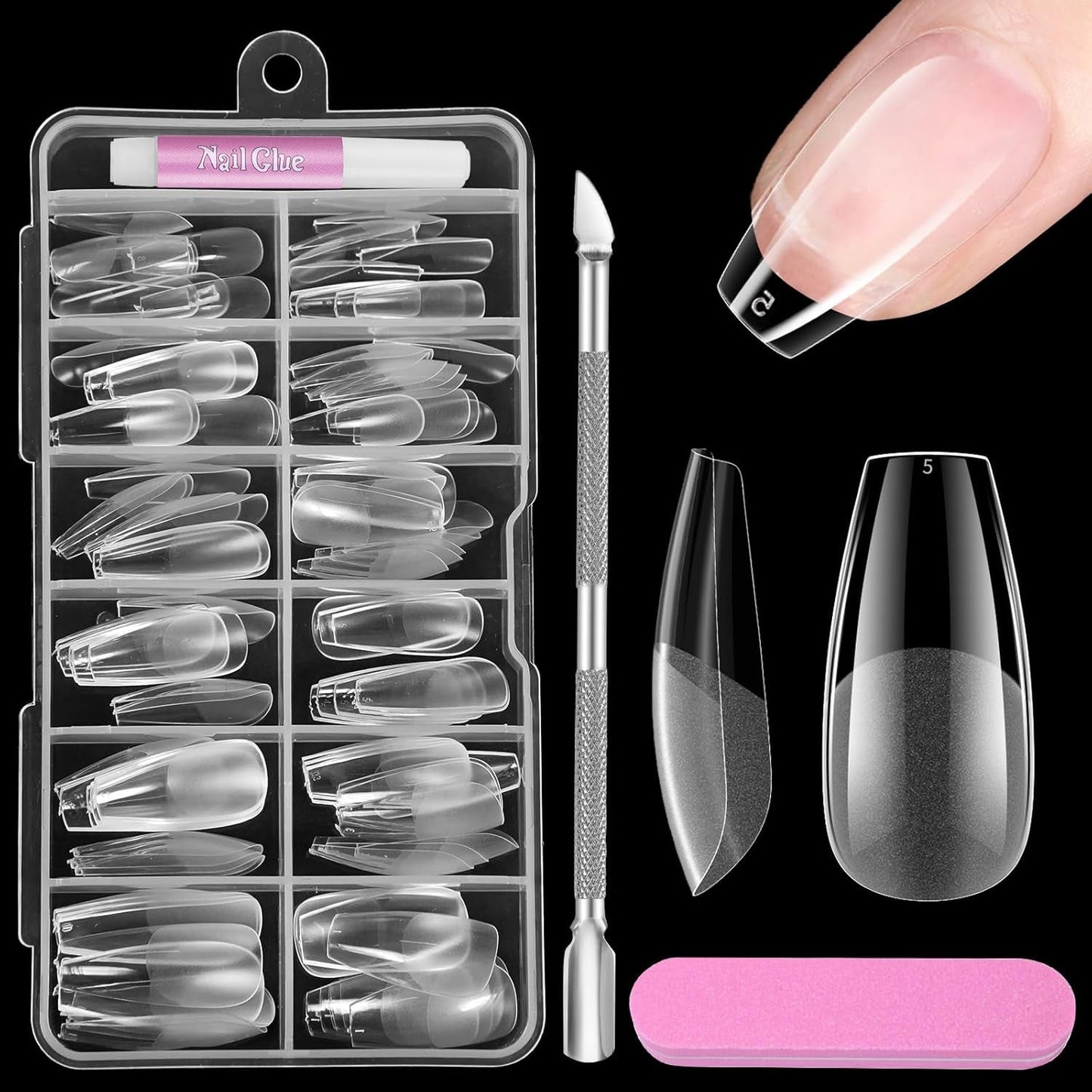 Volledige dekking korte nagels 120 stuks 12 maten Korte nageltips voor gelnagels Lijm op kunstnagels Lijm op nagelvijlset Nagelpolijstmachine Nagelriemschuiver