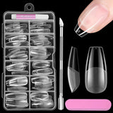 Volledige dekking korte nagels 120 stuks 12 maten Korte nageltips voor gelnagels Lijm op kunstnagels Lijm op nagelvijlset Nagelpolijstmachine Nagelriemschuiver