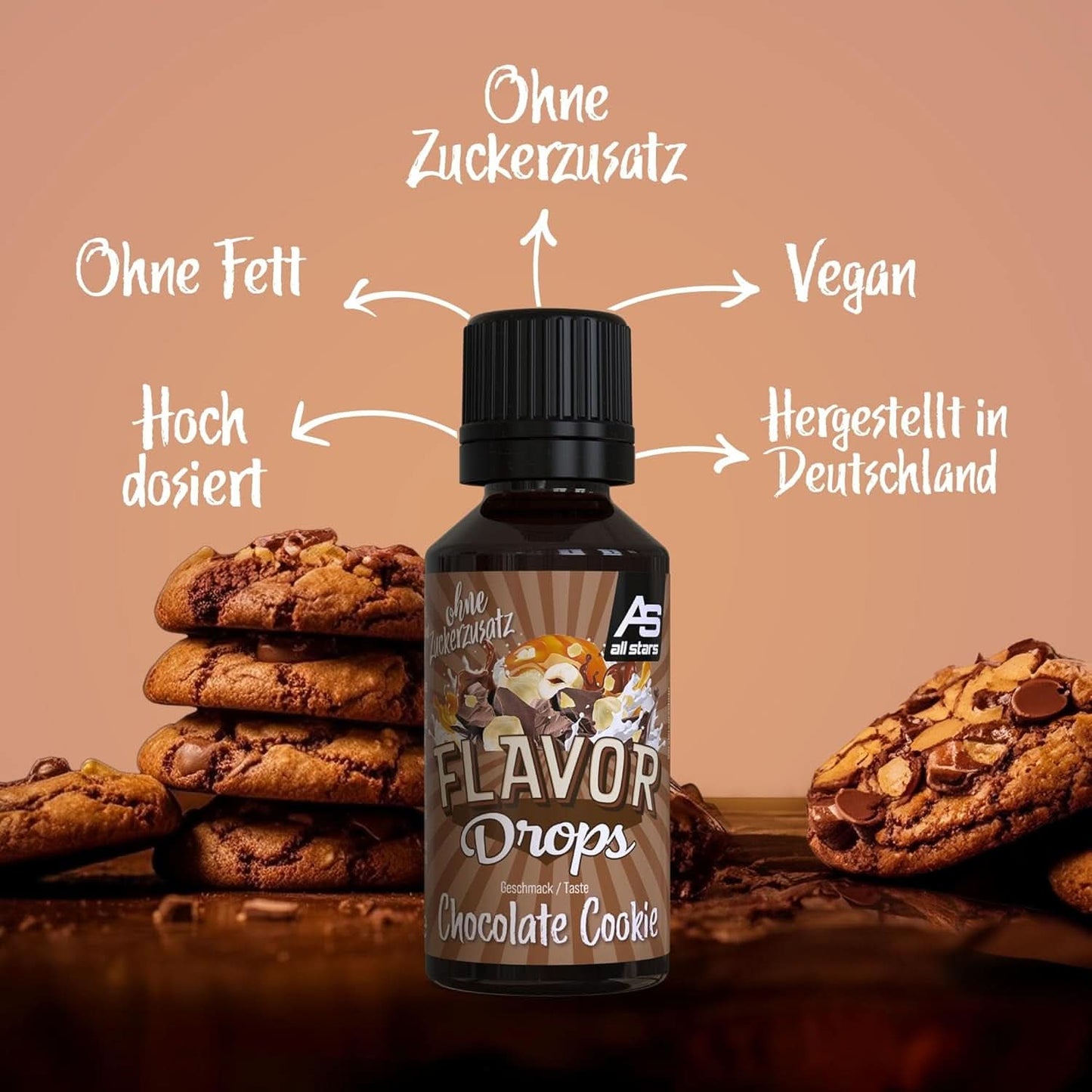 ALL STARS Smaakdruppels, Gearomatiseerde druppels zonder toegevoegde suiker en zonder calorieën - Zoetheid en smaak voor voedsel, 30 ml Zoetstoffen Naty Shop