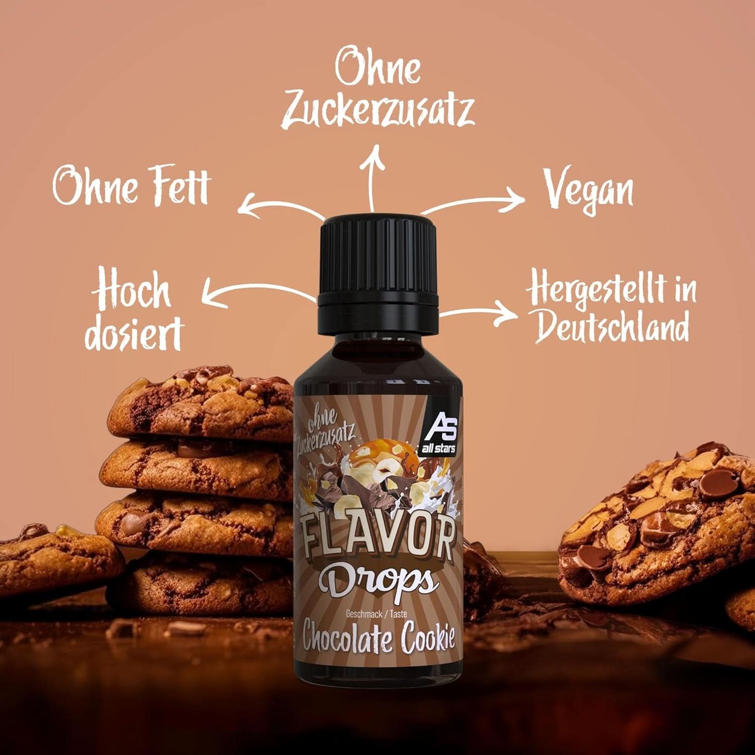 ALL STARS Smaakdruppels, Gearomatiseerde druppels zonder toegevoegde suiker en zonder calorieën - Zoetheid en smaak voor voedsel, 30 ml Zoetstoffen Naty Shop