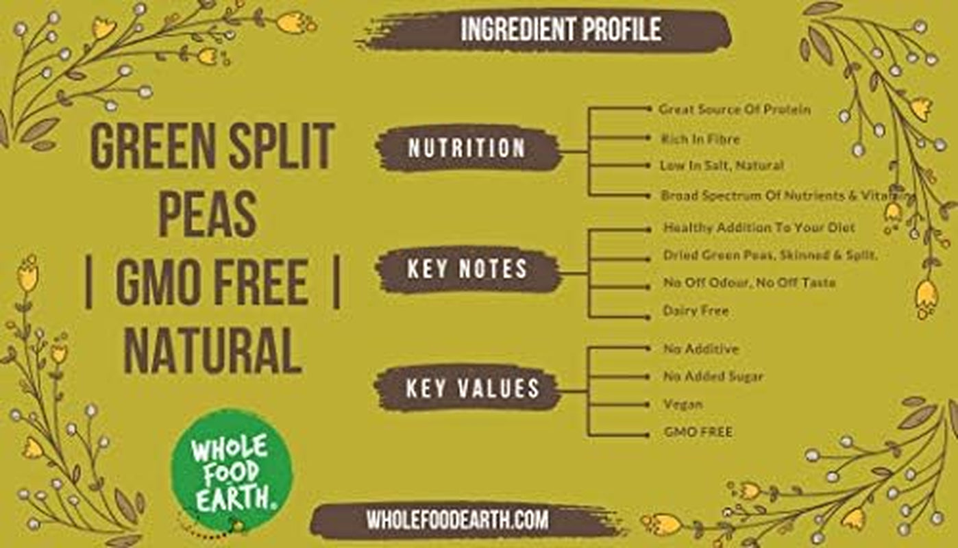 Wholefood Earth Biologische gespleten groene erwten - 1 kg