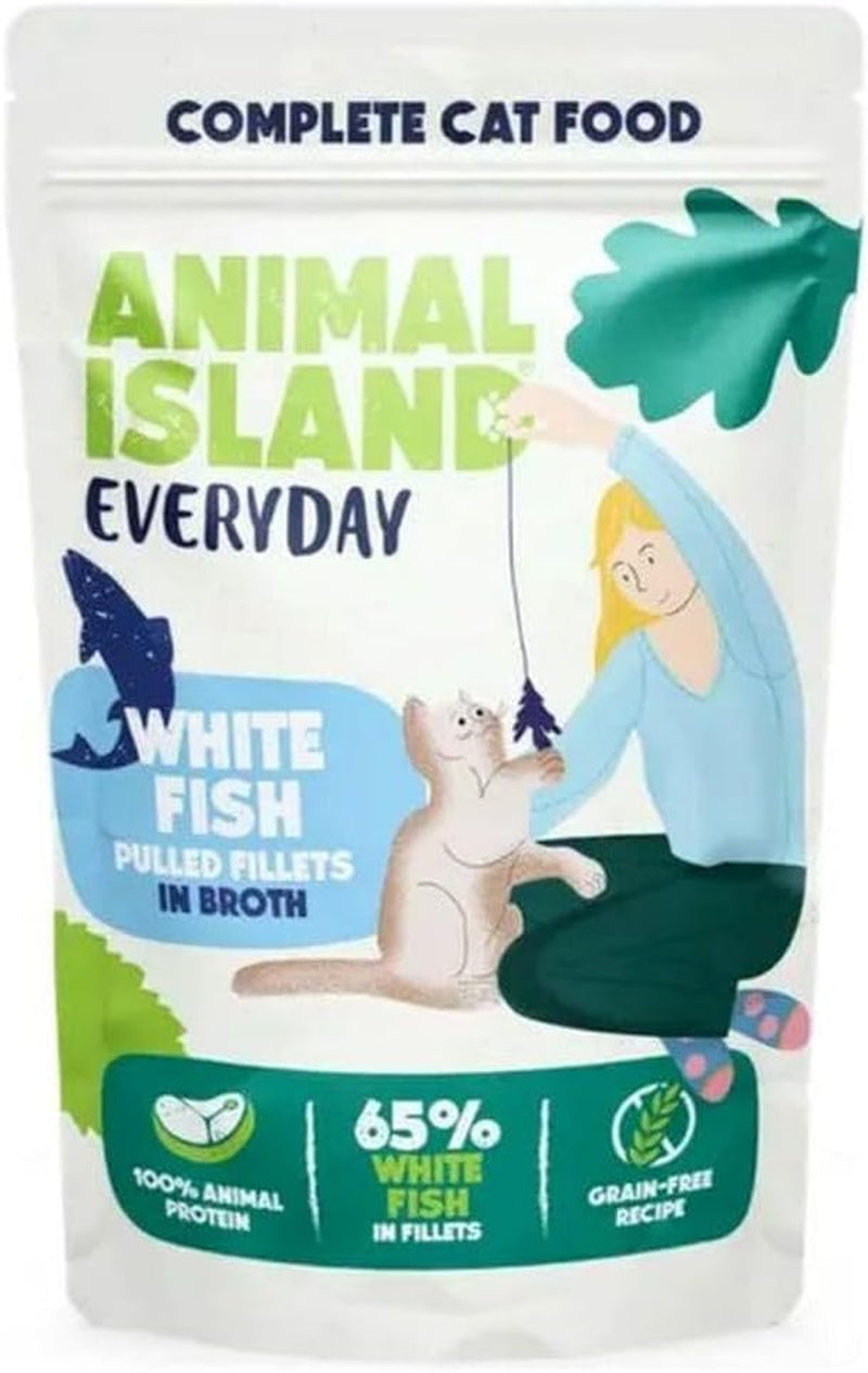 Nassfutter Alleinmenü Katze Volwassen Filets Kabeljau in Brühe Hoher Feuchtungsgehalt Packung, 12 x 85 g