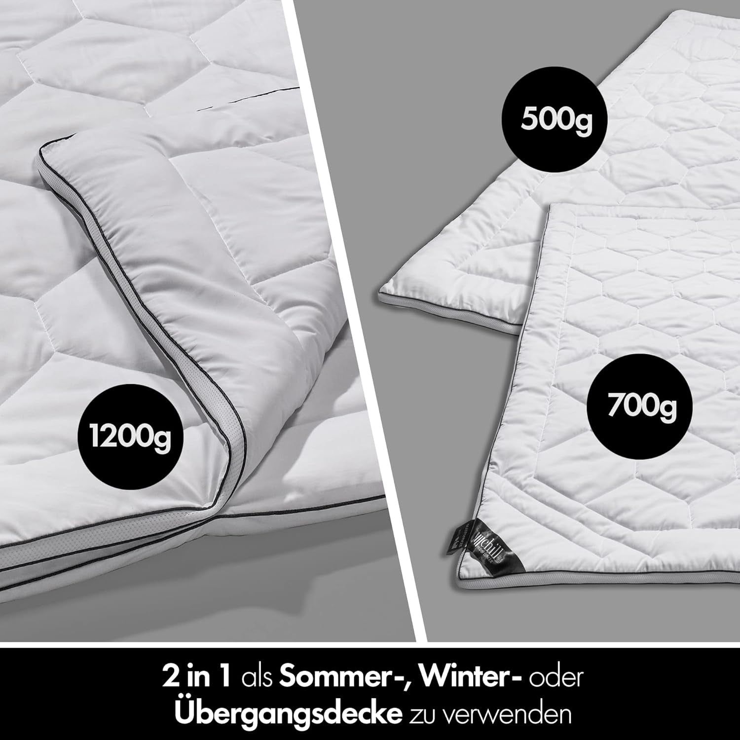 4 Seizoenen Quilt 135X200-2 in 1 All-Season Quilt 135X200 - Ademend, wasbaar en veganistisch dekbed - Duo-quilt met comfortband om te slapen - 500G & 700G Vullingquilts en quilts Naty Shop