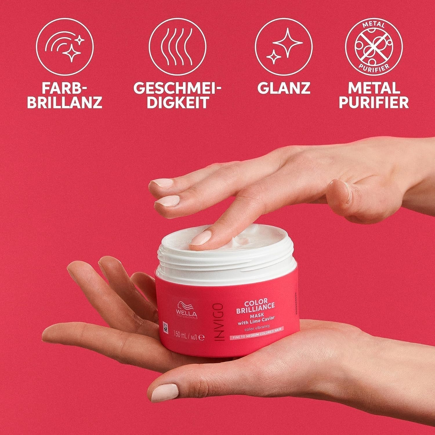 Wella Professionals Invigo Color Brilliance - Shampoo, conditioner en kleurbeschermingsmasker voor fijn en dik gekleurd haar - met vitamine E, antioxidanten en lage pH - verzachtend en voedend Naty Shop Haarmasker