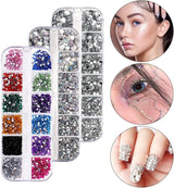 4600 Stück Strasssteine ​​​​Für Nägel, Nagel Glitzersteine ​​​​3 Verschiedene Stil Flache Nail Gems Nägel Steine ​​​​Klein Nagel Steinchen Mit Pinzette en Strass Picker Dotting Pen Für Nägel/Kleidung/Handwerk