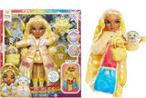 Rainbow High Winter Wonderland - Sunny (geel) - 28 cm verborgen magische wateropblazende sneeuwpop modepop met sneeuwpopset, geschikt voor 4-12 jaar oude kinderen en verzamelaars