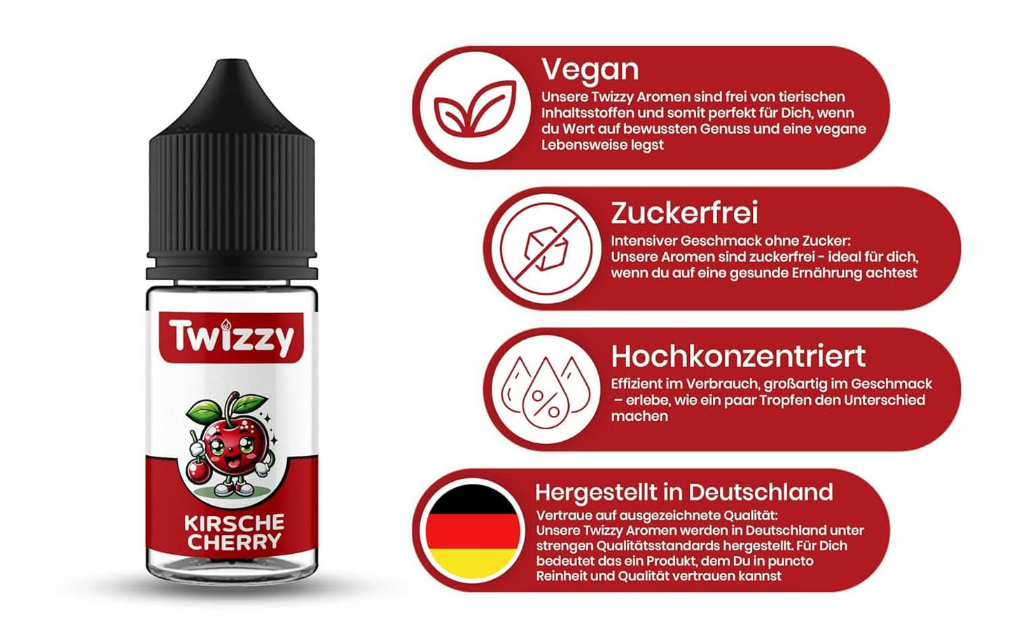 Twizzy, geconcentreerde kersensmaak, 30 ml Aroma's Naty Shop