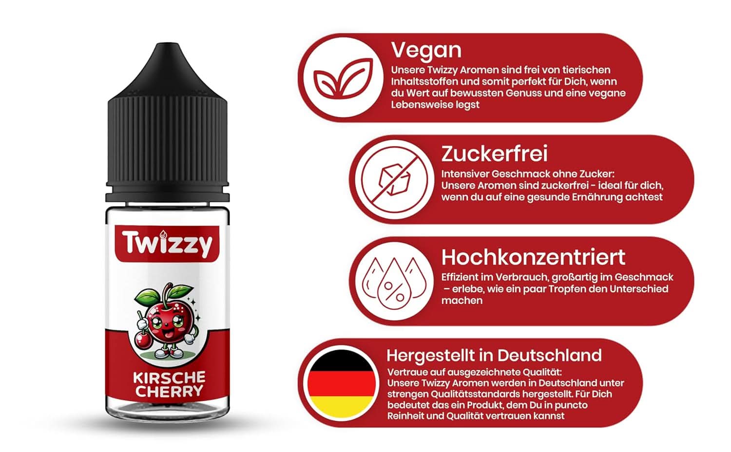 Twizzy, geconcentreerde kersensmaak, 30 ml Aroma's Naty Shop