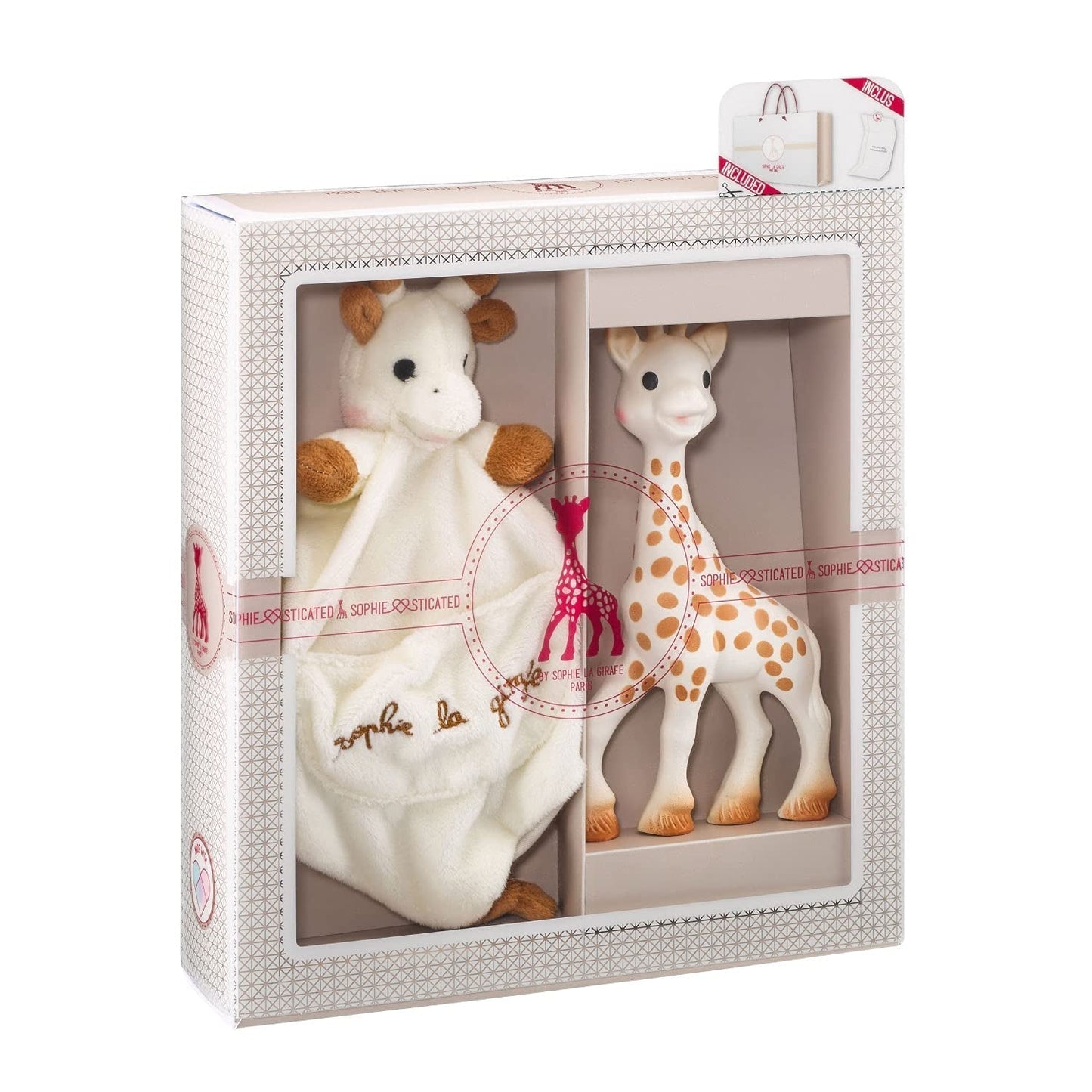 Sophie de Giraf Verjaardagscadeauset Sophiesticated Rammelaar Pouet 00012 Jucarii Bebe Naty Shop Unicolor Sophie La Girafe Babybijtspeeltje en pluche cadeauset