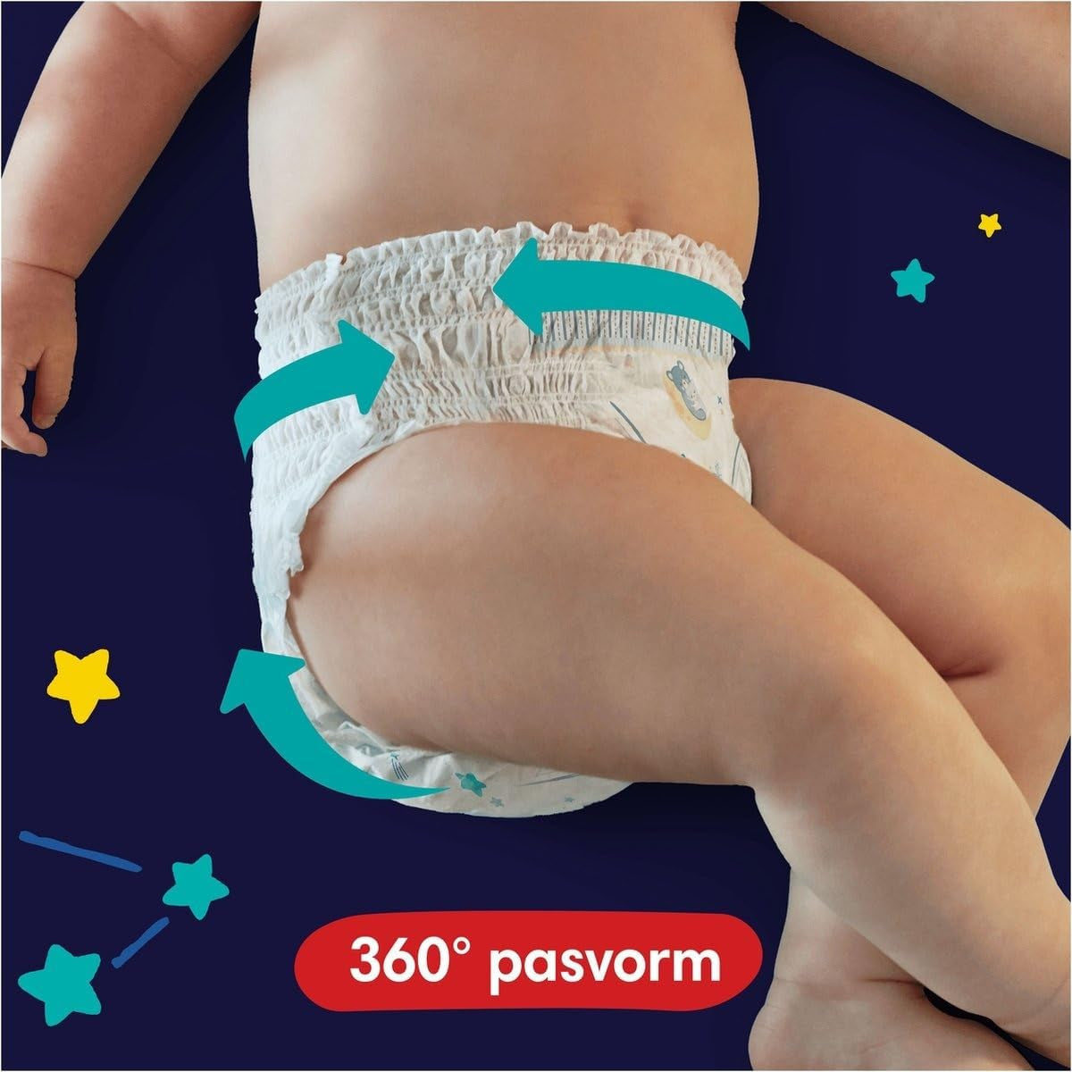 Pampers - Antislip babynachtdoekjes - Maat 6 - Kleinverpakking - 30 stuks - 15+ kg