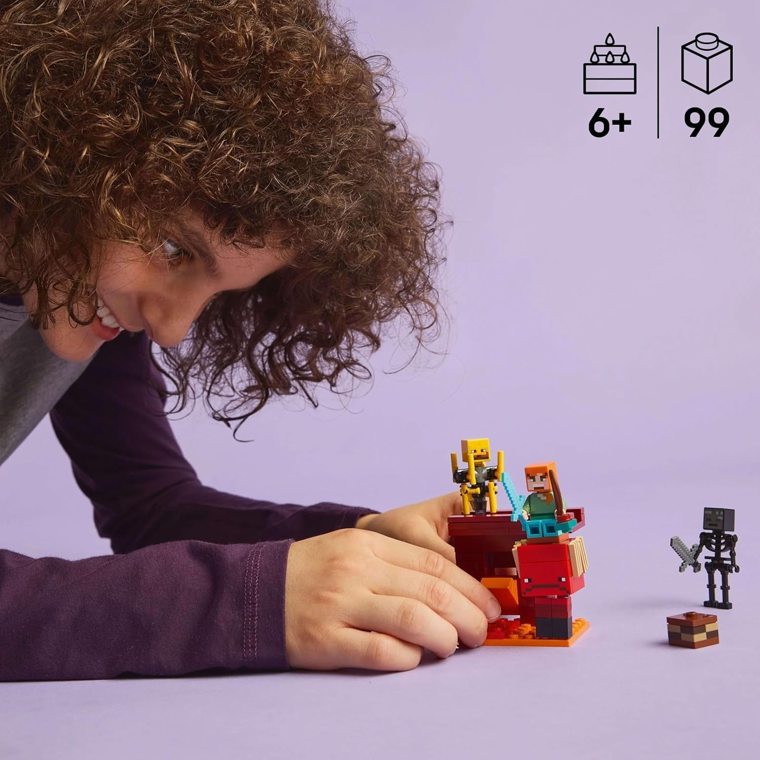 LEGO Minecraft Lava Duel of the Deep, speelgoed voor videogamefans, fort met minifiguren waaronder Alex, Skeleton Wither, Lohe en Strider, cadeau voor meisjes en jongens vanaf 6 jaar 21266 Bouwsets Beuche in LEGO-Store