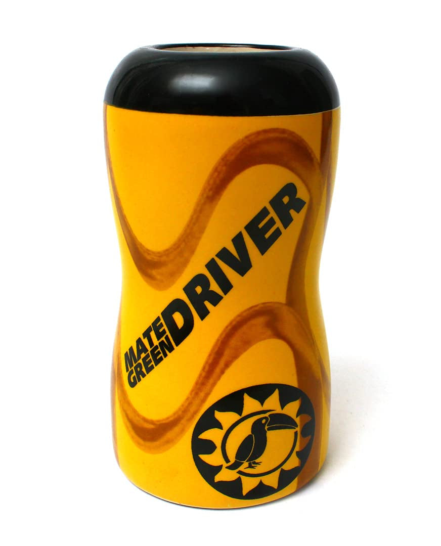 Yerba Mate Theemok DRIVER Keramische mok Automok Perfect voor autoreizen Mate Thee en koude of warme dranken Keramische mok Volledig geglazuurd 1,75 kg