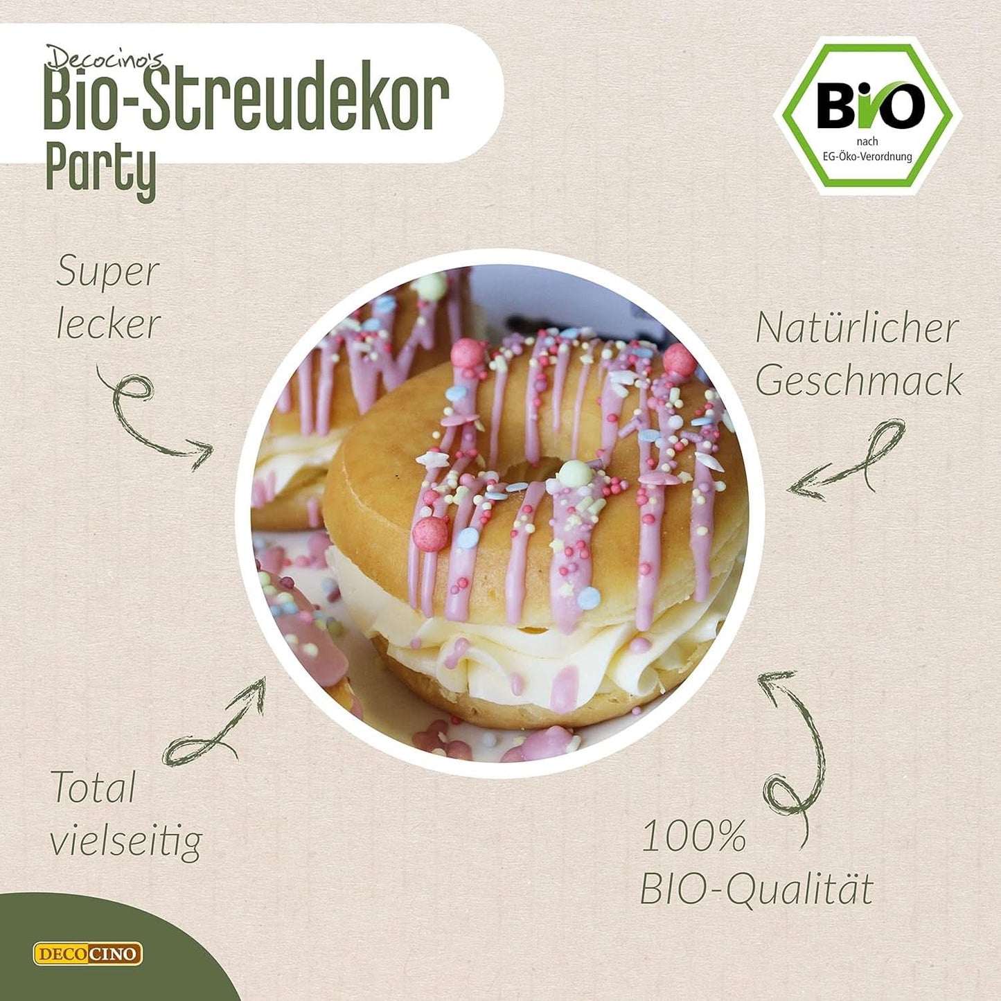 DECOCINO Biologische Dextrose Veganistische Suikerhagelslag, 60 gram Hagelslag Naty Shop