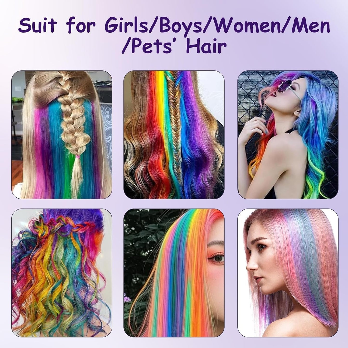 5 kleuren Tijdelijke haarverf Gekleurde haarwas Haarmascara Tijdelijke haarverfmascara voor meisjes en vrouwen Wasbaar haarverfkrijt Geschikt voor verjaardagen Cosplay DIY Halloween haarverf Naty Shop