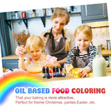 Vetoplosbare chocoladekleurstof - regenboogkleuren, op olie gebaseerde kleurstof voor fondant, taartdecoratie, bakken - vloeibare kleurstof voor cacaoboter, botercrème - elk 12 g