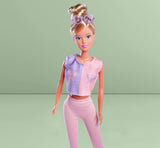 Simba 105733619 - Steffi Love hoelahoep, speelgoedpop met sportoutfit, hoelahoep en mechanische functie, 29 cm, vanaf 3 jaar