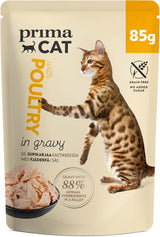 PrimaCat - Klassiek natvoer voor katten, vogelsmaak in saus, 28 x 85 g