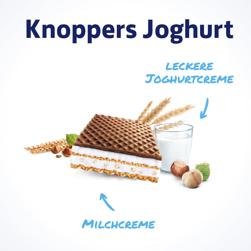 Yoghurt – 4 x 200 g – Wafelschijfjes gevuld met yoghurt en nougatcrème, hazelnoten en cacao