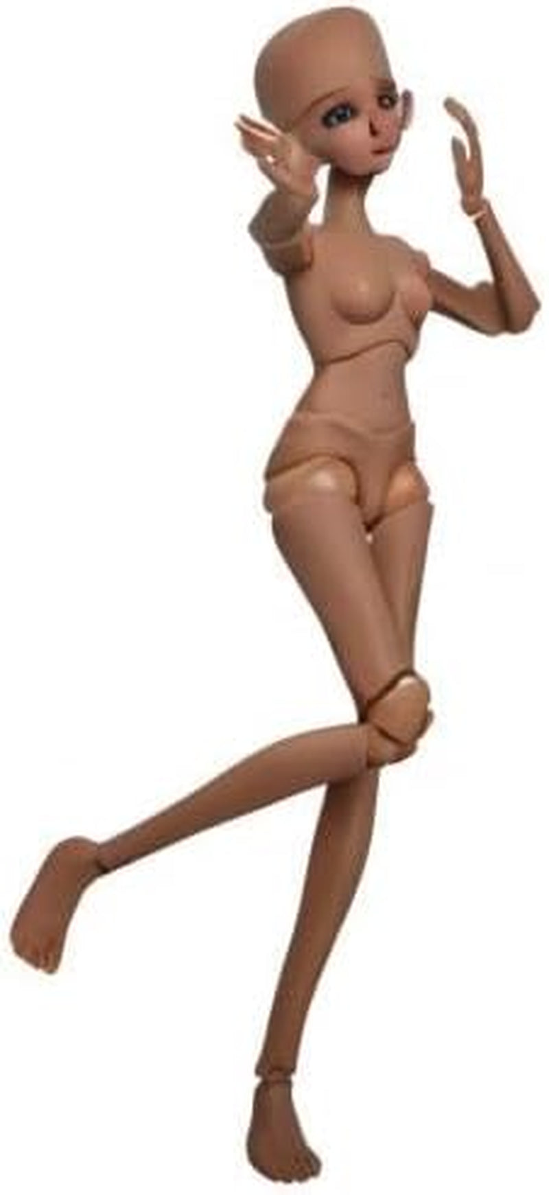1/3 BJD Pop Zwart Bruine Huid Pop Lichaam 60cm 24 Inch Kogelgewricht SD Poppen Beweegbare Gewrichten PVC DIY (Alexia)