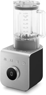 SMEG, Hochleistungsmixer BLC01BLMEU, 5 voorgeprogrammeerde programma's, 9 handmatige automatische instellingen, pauze- en pulsfunctie, kunststoffgehäuse, Rutschfeste Basis, 1400 W, zwarte keuken Naty Shop zwarte mat