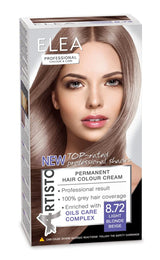 Color & Care permanente haarkleuring 120ml, professioneel resultaat, dekking van grijs haar, verrijkt met olieverzorgende complexen - Langhoudende haarkleuring (10.1 Superlicht asblond) Haarverf Naty Shop 8.72 Lichtblond beige