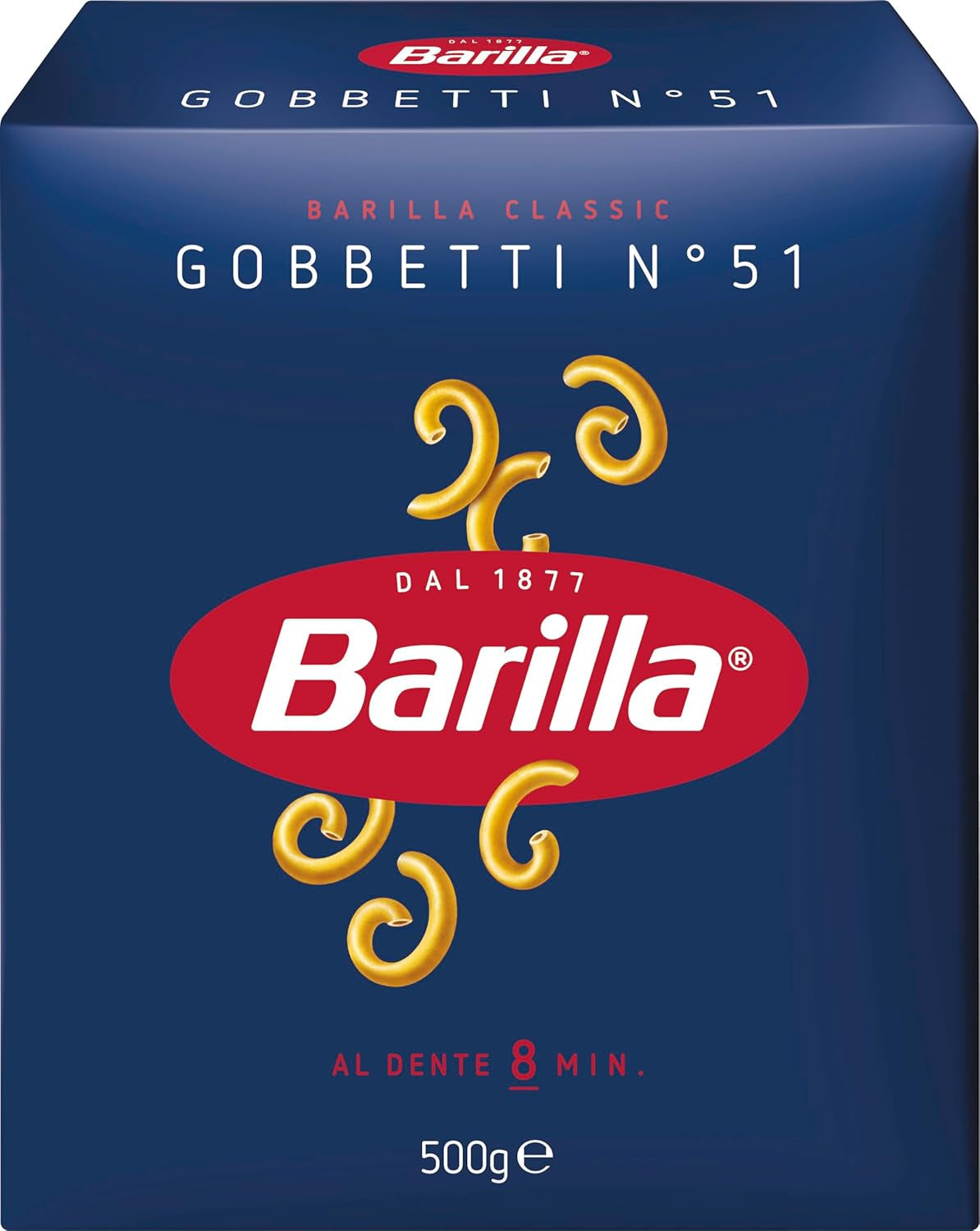 Pasta Barilla Klassiek Gobbetti nr. 51 van durumtarwe, altijd beetgaar (1 x 500 g)