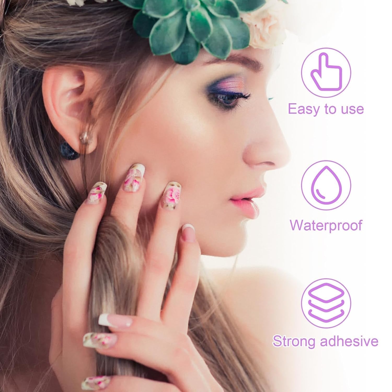 240 stuks nagellijmpads, kunstnagelkleefvel, 10 vellen transparant ademend superkleverige dubbelzijdige stickers (geljelly) voor manicure en kunstnagels, inclusief manicureset
