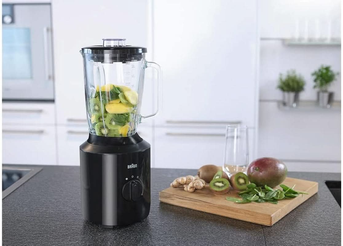 Braun Powerblend 3 JB 3150 BK Keukenmixer - 1,5 L Glas-Mixaufsatz, Küchenhelfer Zum Zerkleinern, Pürieren & Mixen, 800 Watt, Schwarz Kitchen Naty Shop