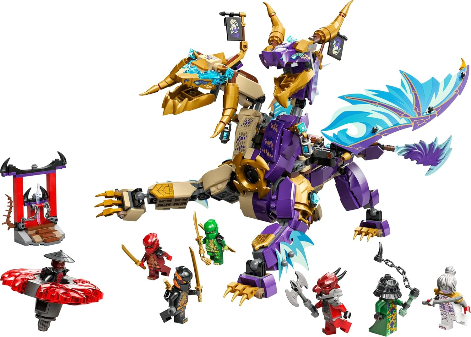 LEGO NINJAGO Lichtboogdraak - speelgoed met 8 minifiguren en een Spinjitzu-wiel - interactief ninja-bouwspeelgoed voor jongens en meisjes vanaf 9 jaar - cadeau-idee voor fans 71836 Bouwsets Besuche den LEGO-Store