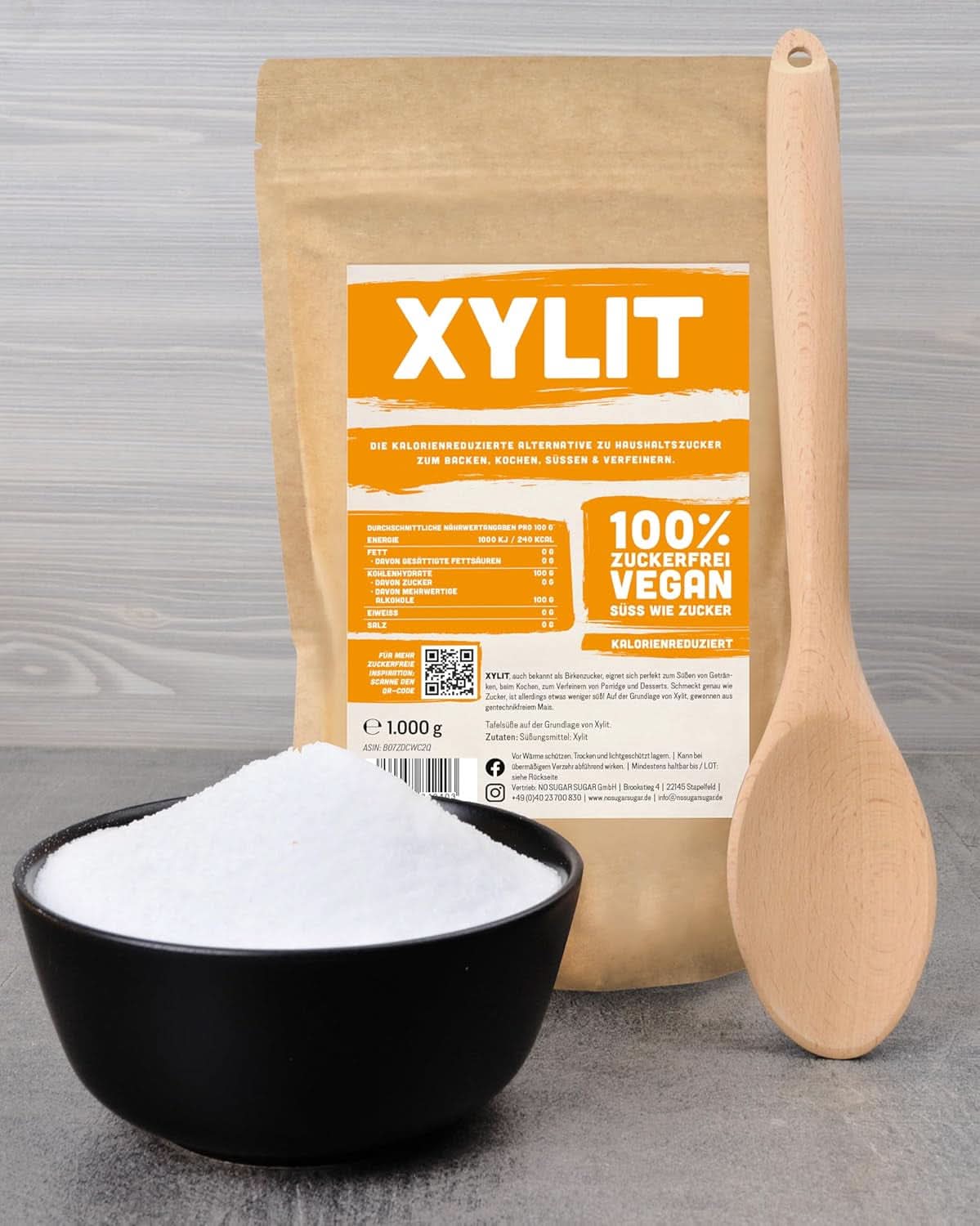 Premium xylitol met zoetkracht 1:1 vergeleken met suiker, 1kg Zoetstoffen Naty Shop