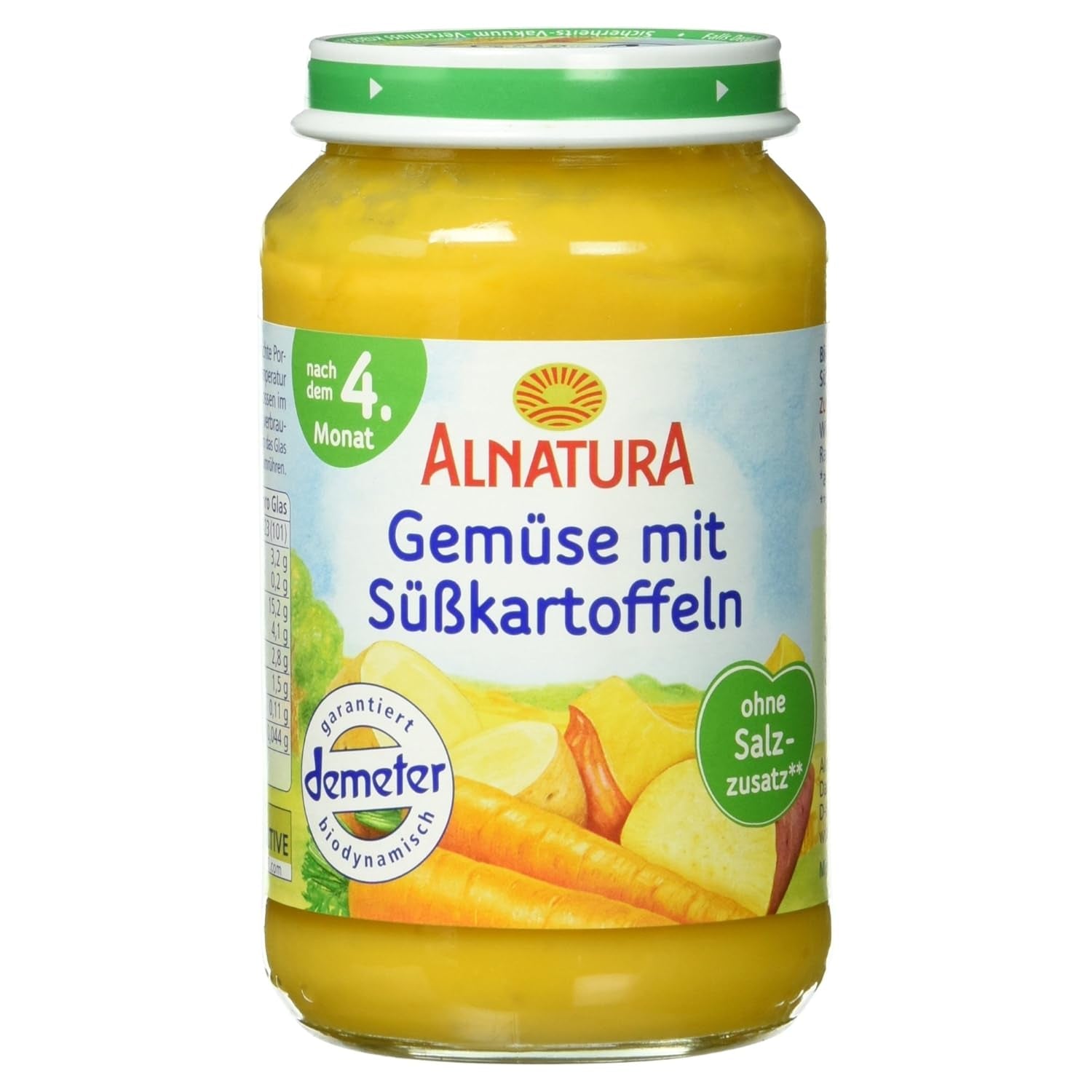 Biologische groenten met zoete aardappelen, na 4 maanden, 190g