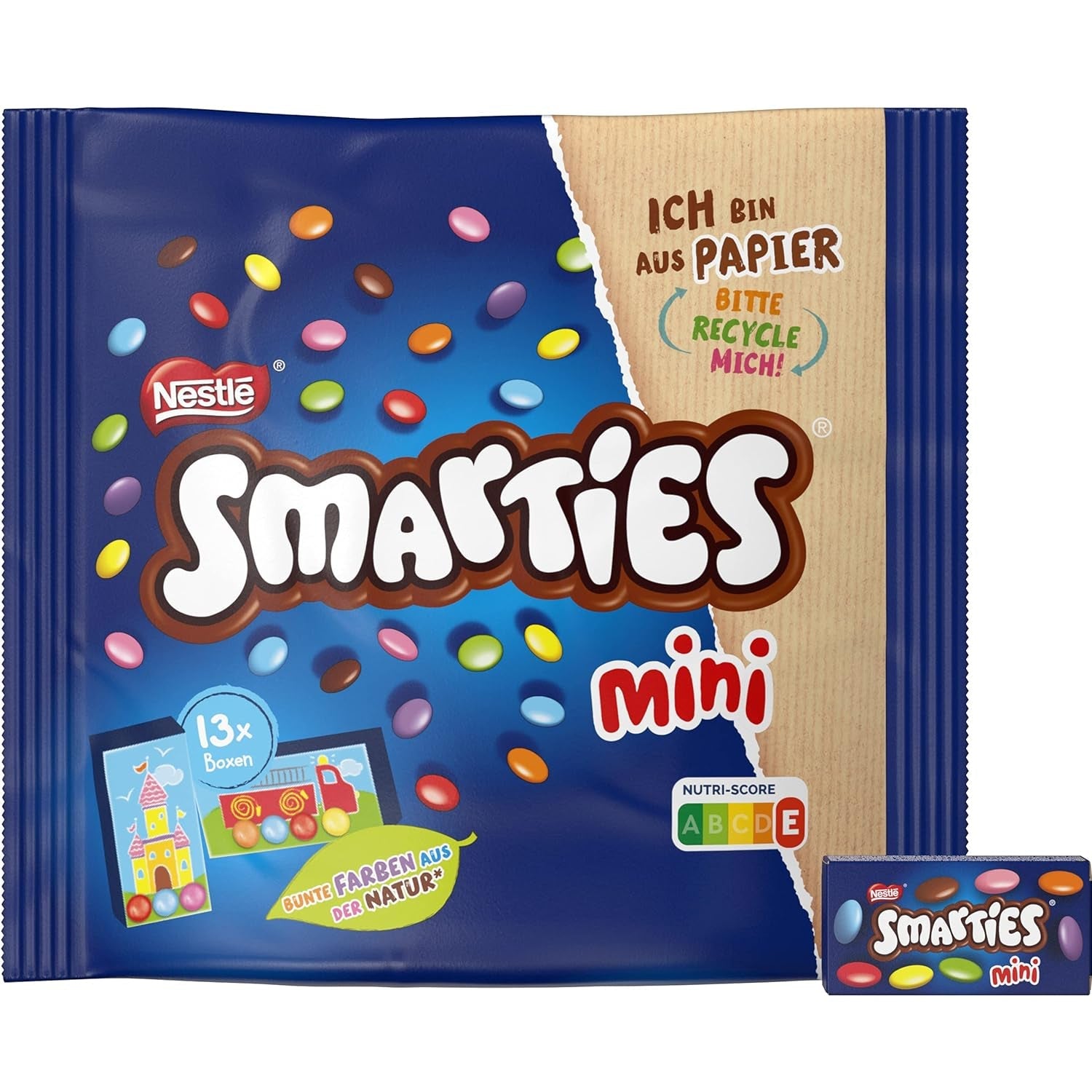 Nestlé SMARTIES Mini individueel verpakte kleine linzen met melkchocolade, 3 stuks (1 x 187 g)