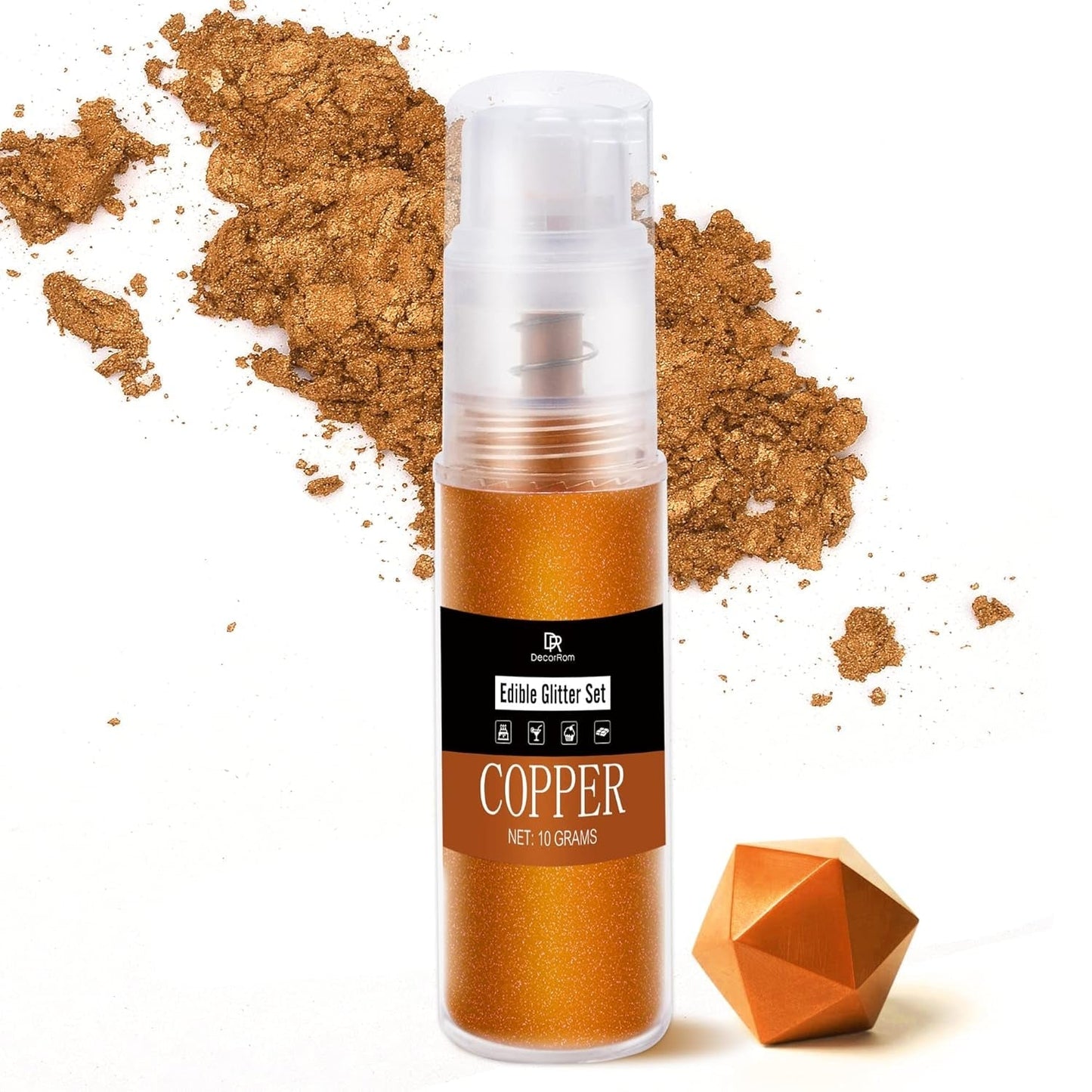 DecoRom, eetbare glitters, poeder, 10 gram Glitter Naty Shop Copper