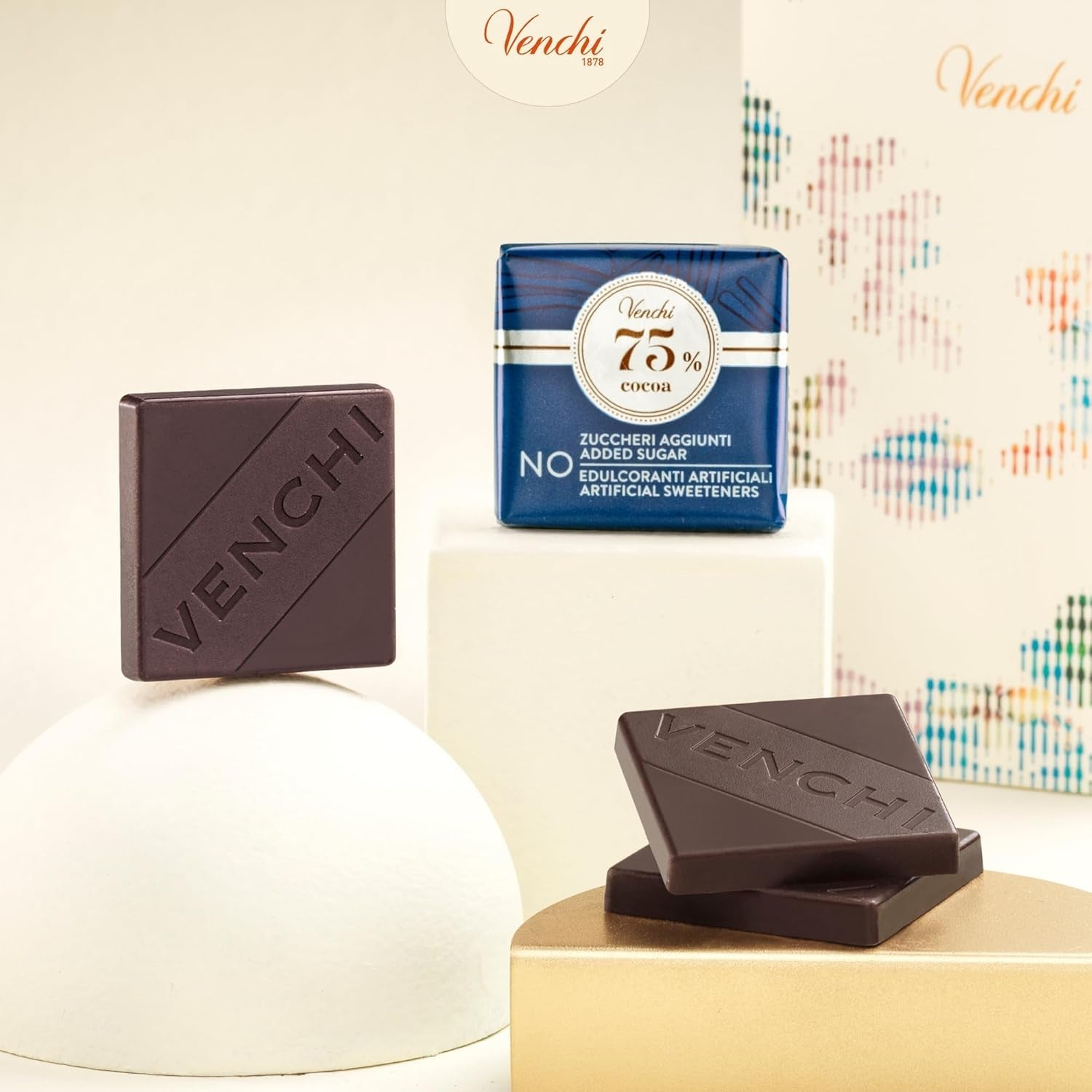 Venchi – Granblend Extra Zwart 75% GEEN toegevoegde suiker, 1 kg – GEEN kunstmatige zoetstoffen – glutenvrij – veganistisch