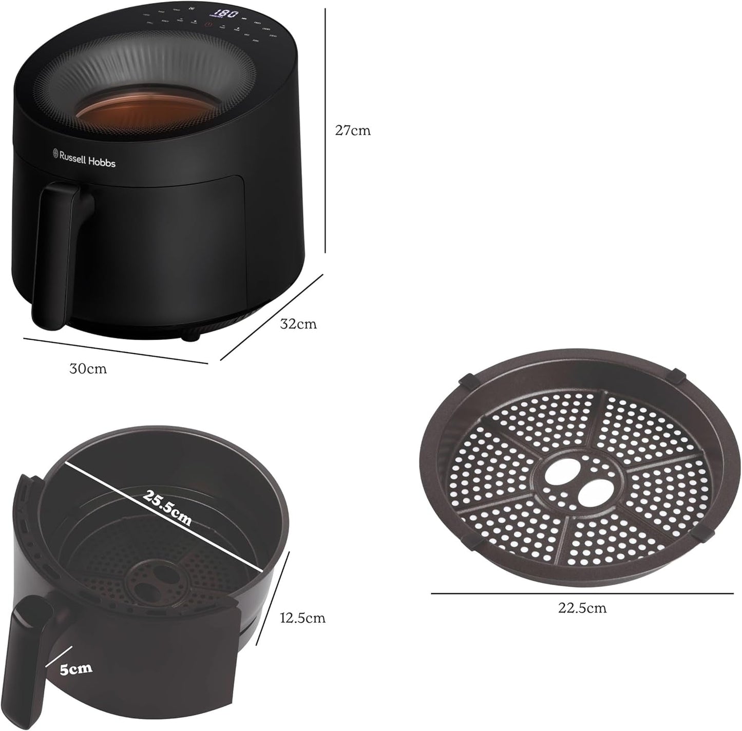 Russell Hobbs Airfryer, 5 liter, 10 programma's, kijkvenster Naty Shop Appliances